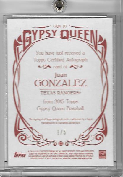 2015 Gypsy Queen Red Auto #'d 1/5